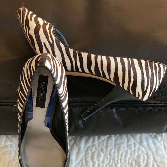 White House black market zebra leather heels 👠 - Picture 2 of 5